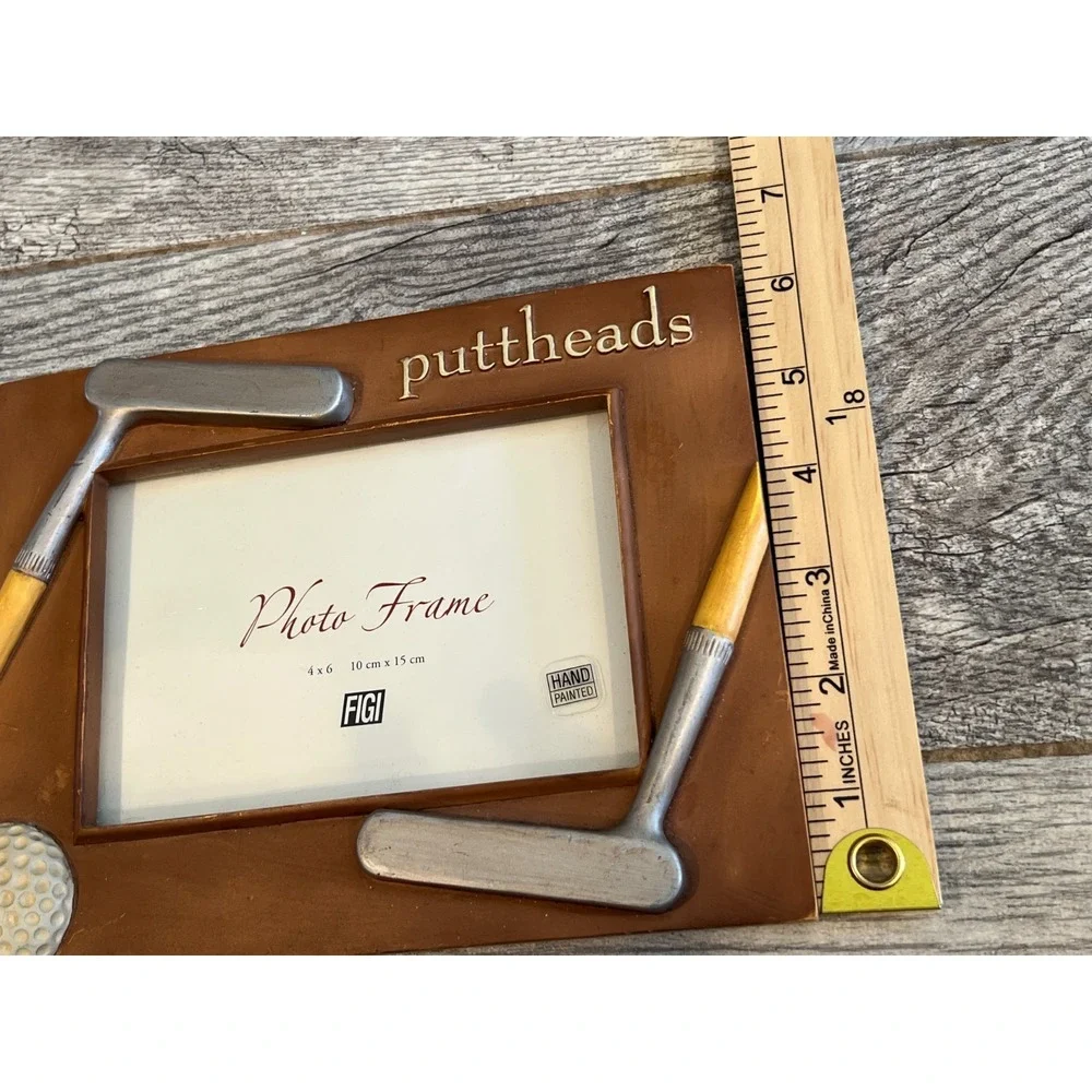 Puttheads Golfers 3D Picture Frame NWOT Figi Hand Painted‎ Golfing Photo Holder